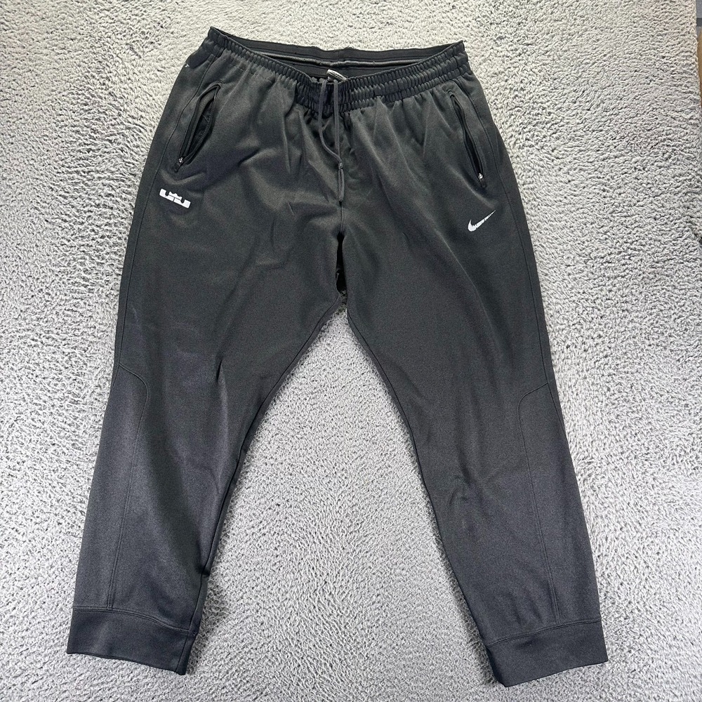 Vintage Nike Dri-Fit Pant Mens 2XL Black Polyester Track Jogger Tapered Sports
